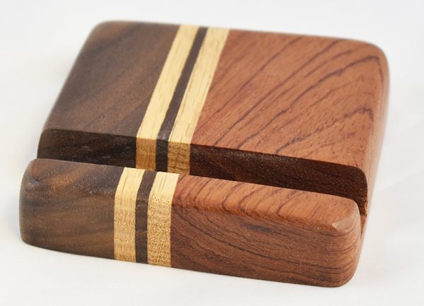 Bubinga and Walnut Phone Stand