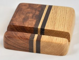 Bubinga and Oak Phone Stand